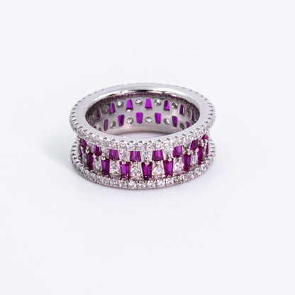 Silver Pink Gemstone Grace Ring