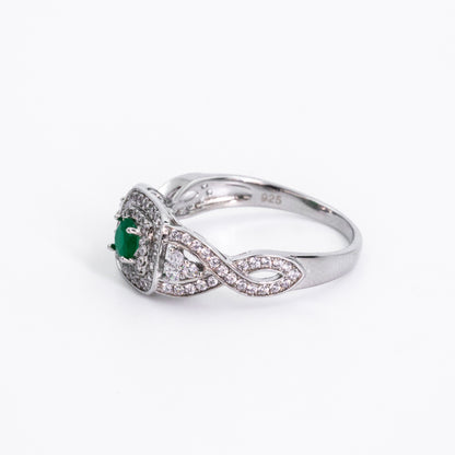 Silver Lush Green Ring