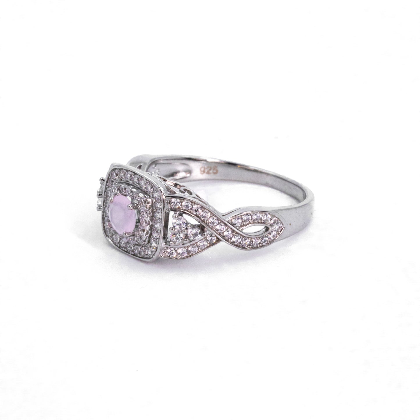 Silver Pastel Pink Stone Ring