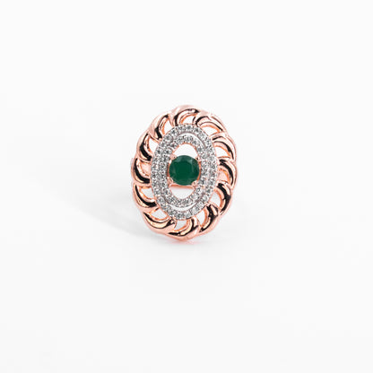 Rose Gold Emerald Elegance Ring