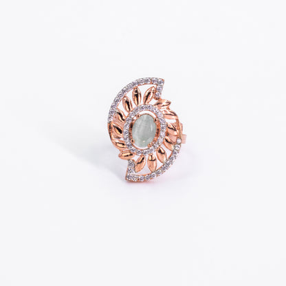 Rose Gold Minty Green Marvel Stone Ring