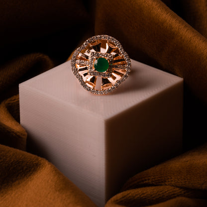 Rose Gold Emerald Essence Ring