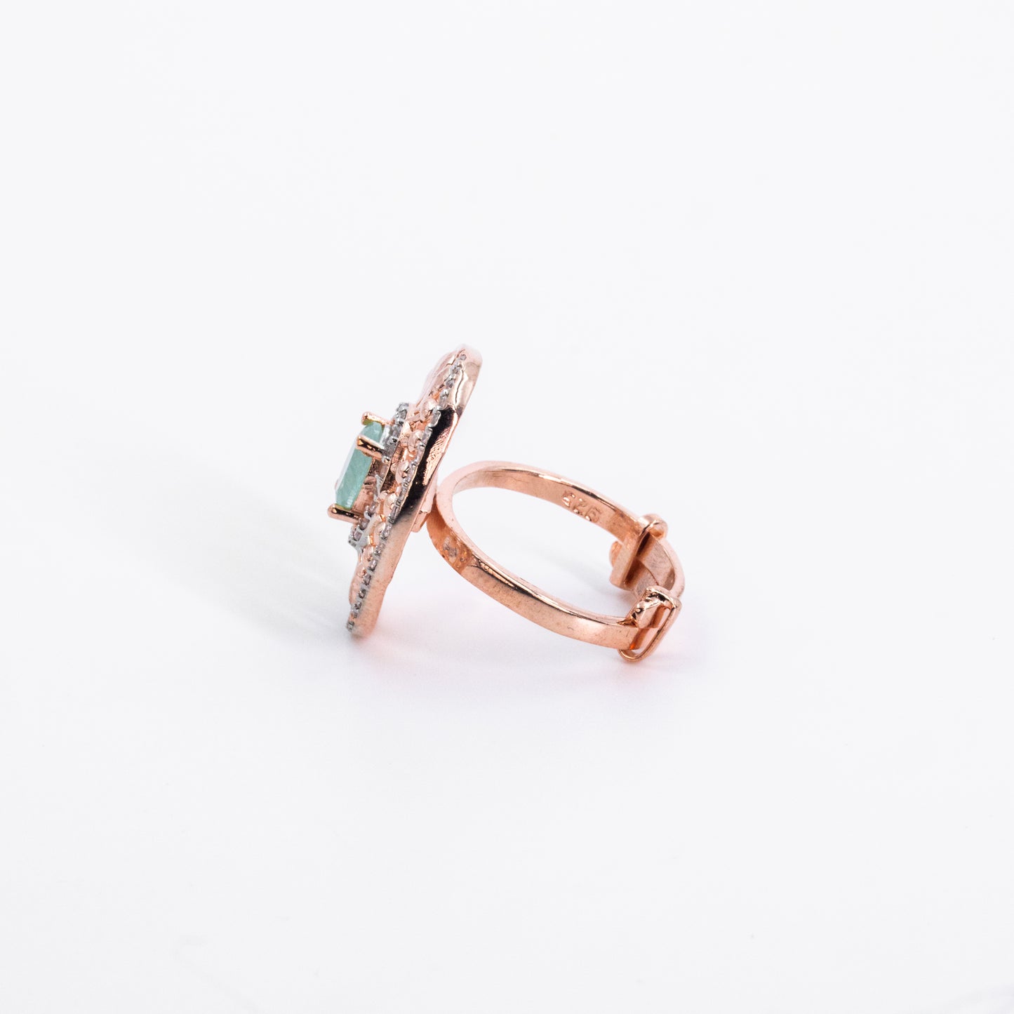 Rose Gold Green Oasis Stone Ring