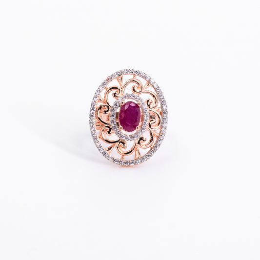 Rose Gold Ruby Blush Ring