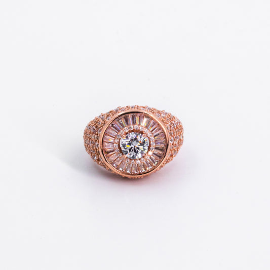 Rose Gold Pure White Crystal Ring