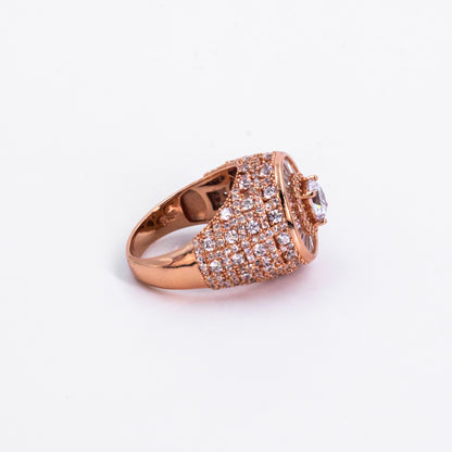 Rose Gold Pure White Crystal Ring