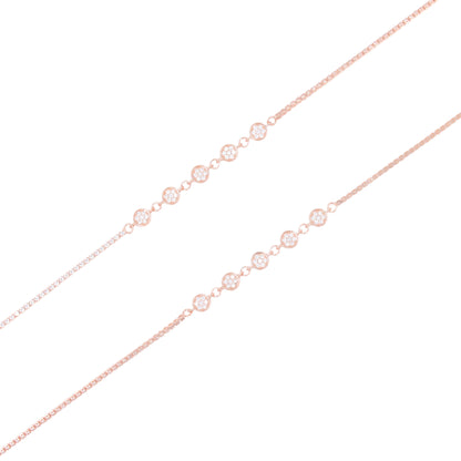 Rose Gold Zircon Discs Anklet / Payal