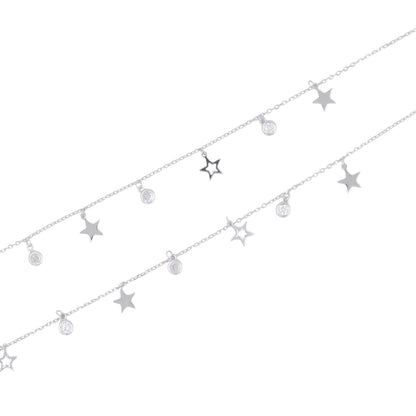 Silver Twinkling Stars Anklet / Payal