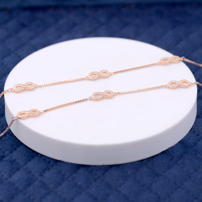 Rose Gold Soft Infinity Anklet / Payal