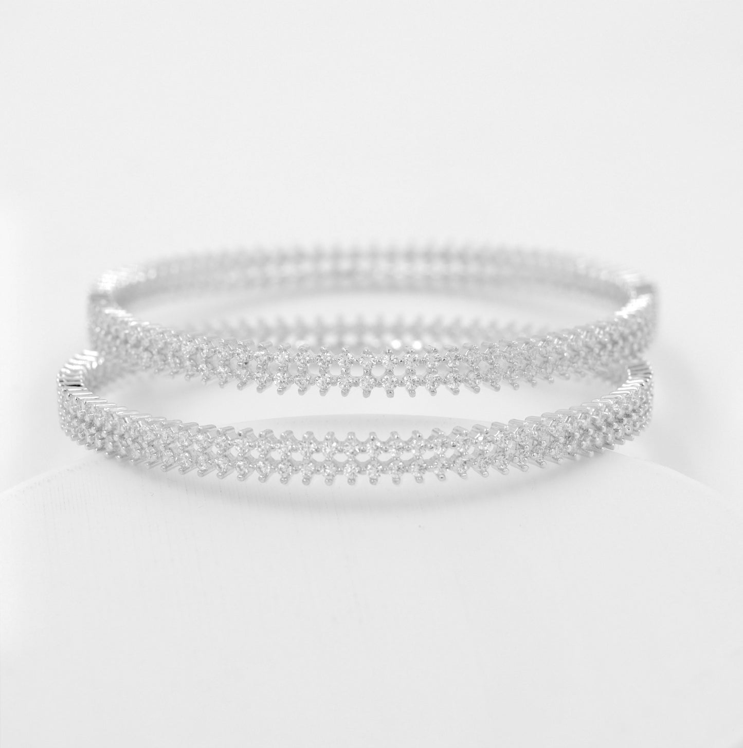 Silver Gleamline Pair Bangle