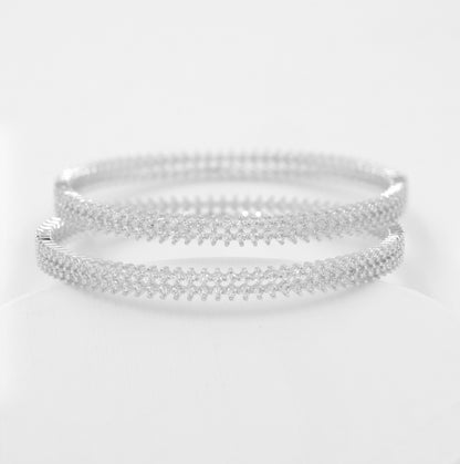 Silver Gleamline Pair Bangle