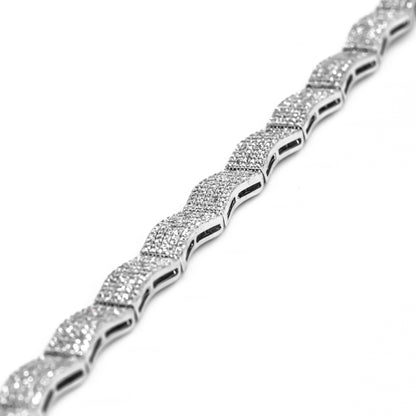 Silver Iced Curvy Bracelet