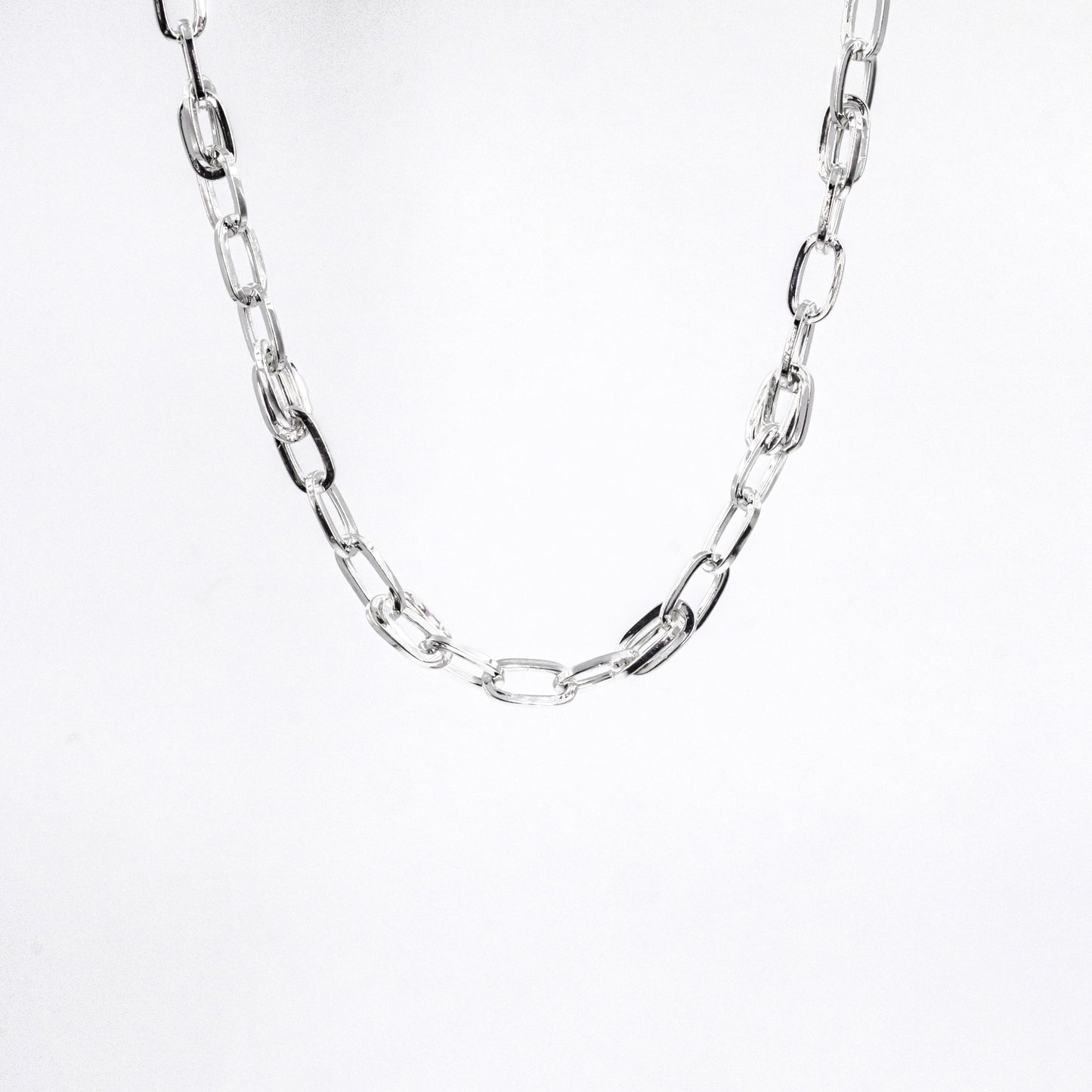Silver Oval Connect Linked Chain