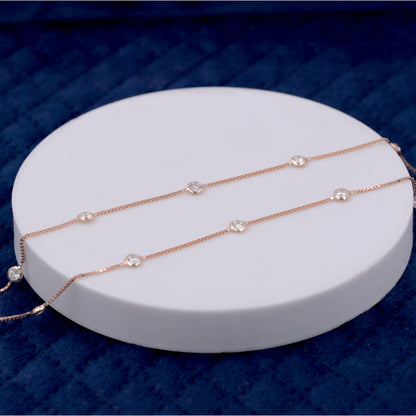 Rose Gold Minimal Solitaire Anklet / Payal