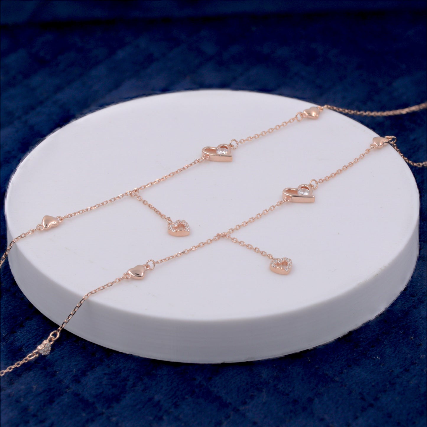 Rose Gold Heartscape Anklet / Payal