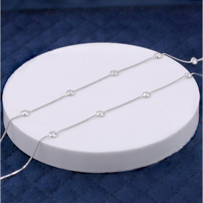 Silver Luna Dot Anklet / Payal