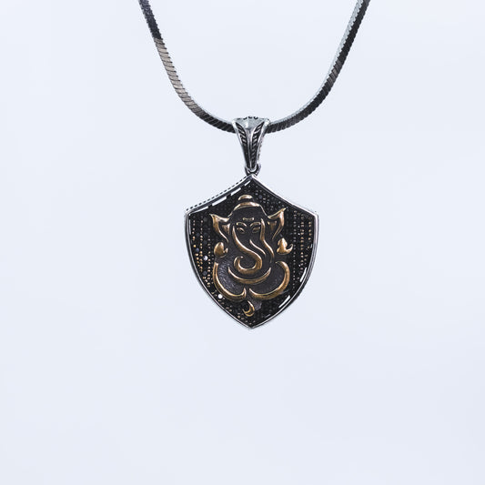 Divine Shield: Silver Ganesha Pendant