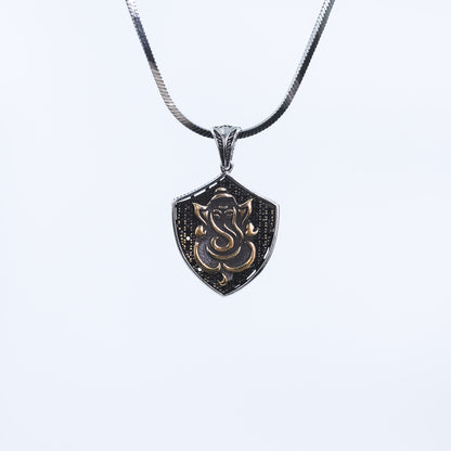 Divine Shield: Silver Ganesha Pendant