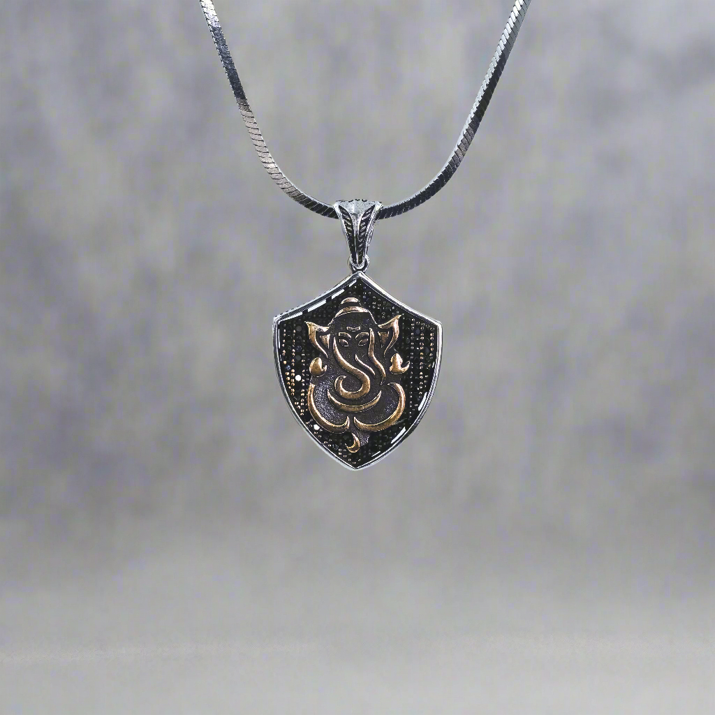 Divine Shield: Silver Ganesha Pendant