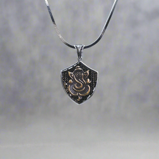 Divine Shield: Silver Ganesha Pendant