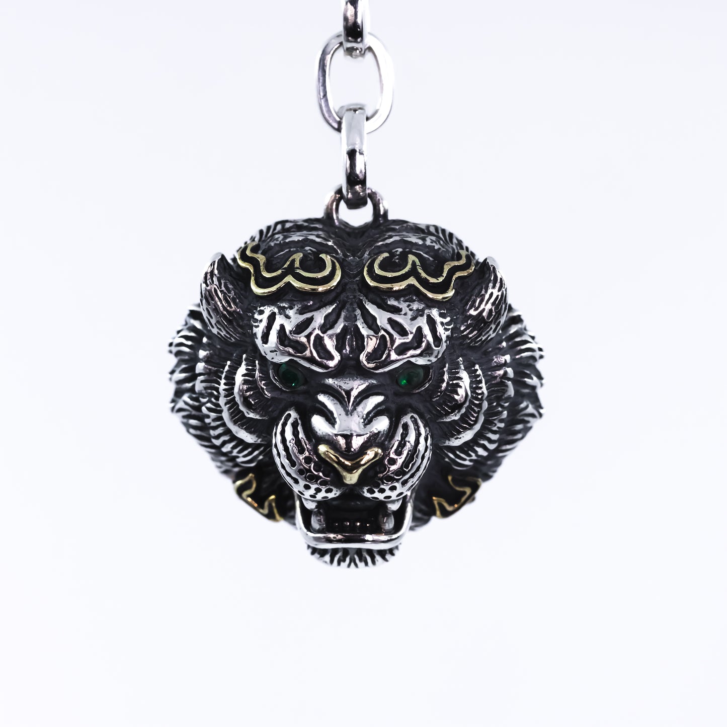 Silver Fierce Guardian : Tiger Keychain