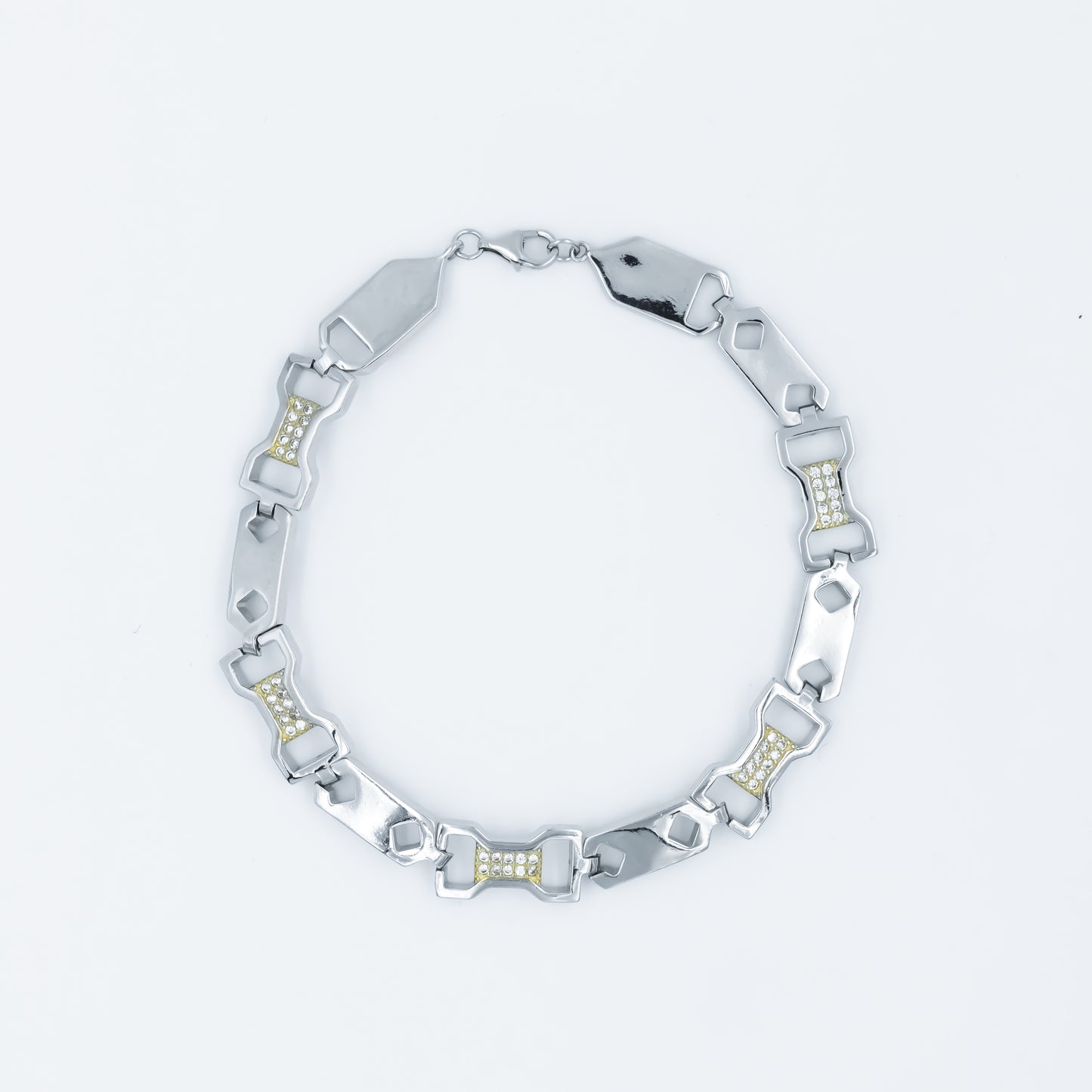 Silver Classic Two Tone Men’s Bracelet